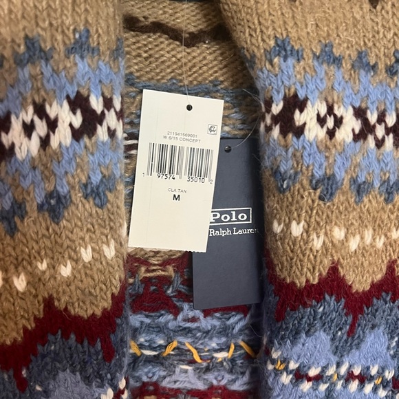 Polo by Ralph Lauren Wool-Blend Shawl Cardigan - Picture 4 of 12